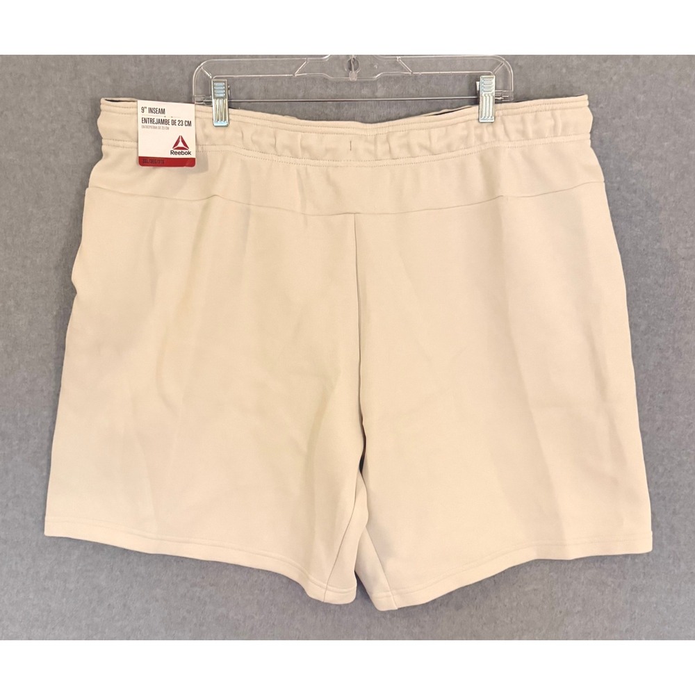 NEW! Reebok Credential Shorts Mens 3XL Silver Birch Cream 9in Inseam Loungewear - Picture 3 of 10